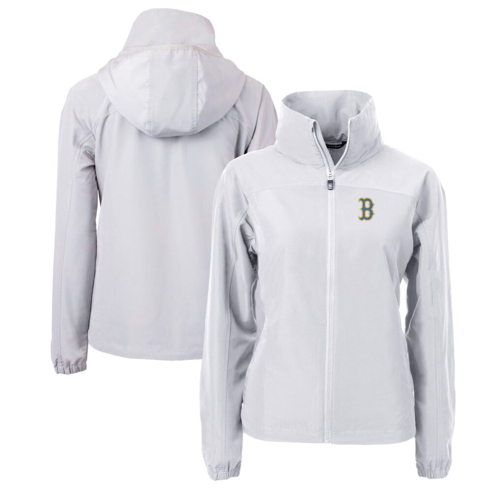 Women's Boston Red Sox  Cutter & Buck Gray City Connect Charter Eco Recycled Full-Zip Jacket