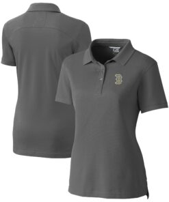 Women's Boston Red Sox Cutter & Buck Gray City Connect DryTec Advantage Tri-Blend Pique Polo