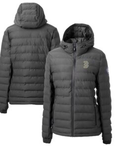 Women's Boston Red Sox Cutter & Buck Gray City Connect Mission Ridge Repreve Eco Insulated Full-Zip Puffer Jacket