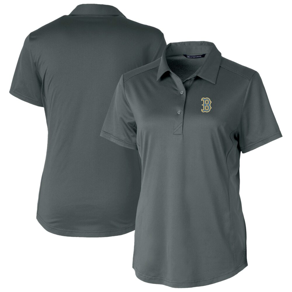 Women's Boston Red Sox  Cutter & Buck Gray City Connect Prospect Textured Stretch Polo