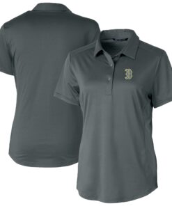 Women's Boston Red Sox  Cutter & Buck Gray City Connect Prospect Textured Stretch Polo