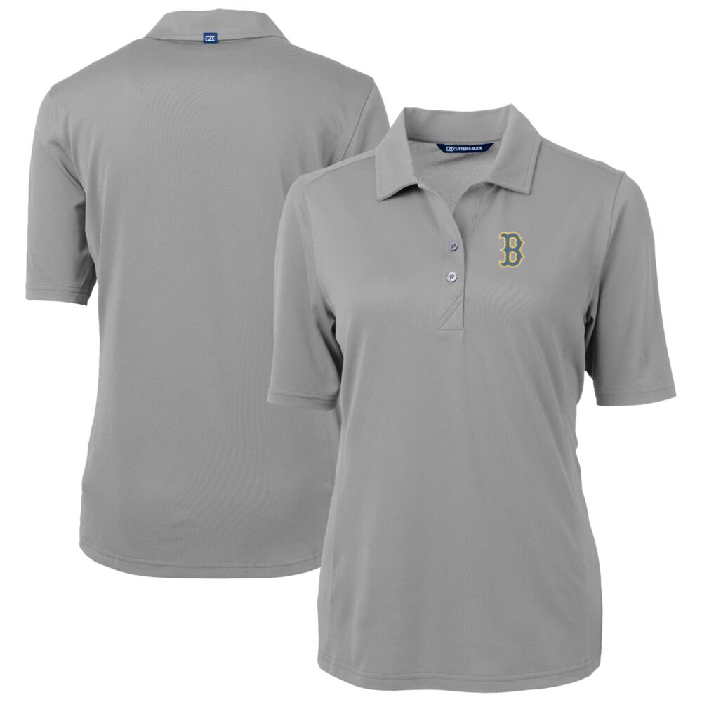 Women's Boston Red Sox Cutter & Buck Gray City Connect Virtue Eco Pique Recycled Polo
