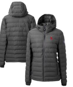 Women's Boston Red Sox Cutter & Buck Gray Cooperstown Collection Mission Ridge Repreve Eco Insulated Full-Zip Puffer Jacket