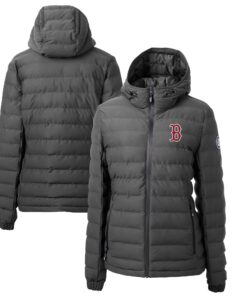 Women's Boston Red Sox Cutter & Buck Gray Mission Ridge Repreve Eco Insulated Full-Zip Puffer Jacket