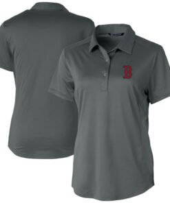 Women's Boston Red Sox Cutter & Buck Gray Prospect Textured Stretch Polo