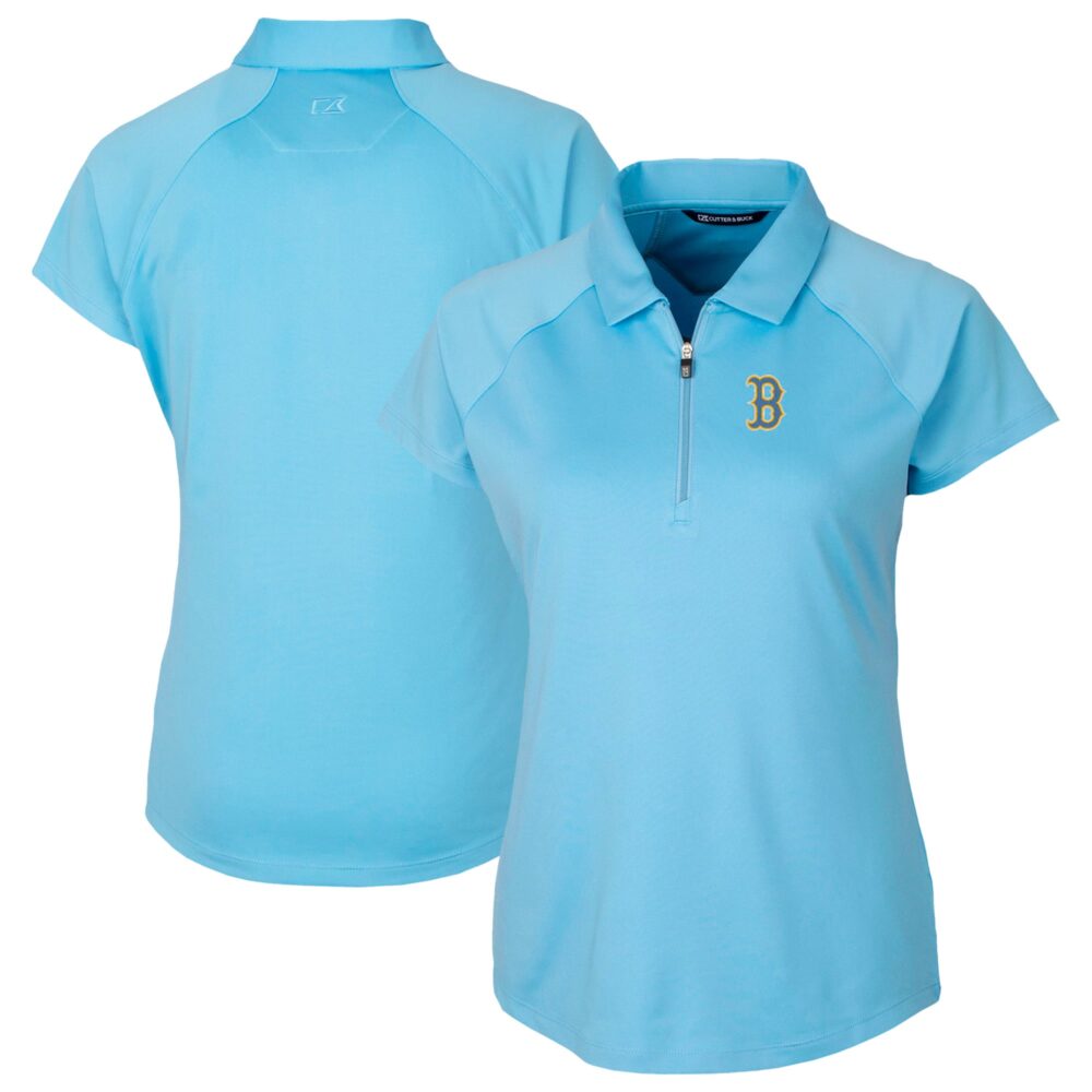 Women's Boston Red Sox  Cutter & Buck Light Blue City Connect Forge Stretch Polo