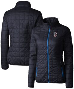 Women's Boston Red Sox Cutter & Buck Navy Americana Logo Rainier PrimaLoft Eco Insulated Full-Zip Puffer Jacket