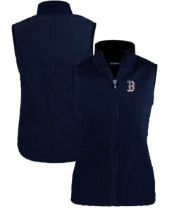 Women's Boston Red Sox  Cutter & Buck Navy Cascade Eco Sherpa Fleece Full-Zip Vest