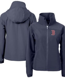 Women's Boston Red Sox  Cutter & Buck Navy Charter Eco Recycled Full-Zip Jacket