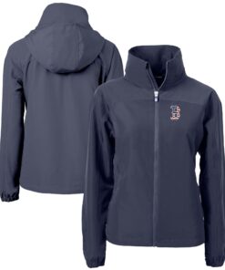 Women's Boston Red Sox Cutter & Buck Navy Charter Eco Recycled Full-Zip Jacket