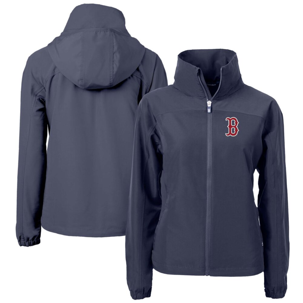Women's Boston Red Sox  Cutter & Buck Navy Charter Eco Recycled Full-Zip Jacket