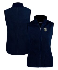 Women's Boston Red Sox Cutter & Buck Navy City Connect Cascade Eco Sherpa Fleece Vest