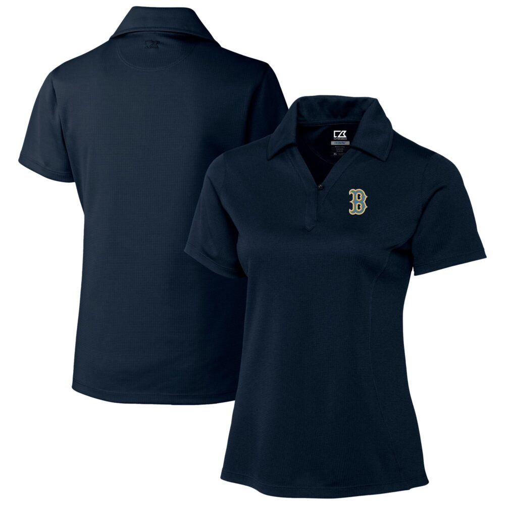 Women's Boston Red Sox Cutter & Buck Navy City Connect CB DryTec Genre Textured Solid Polo