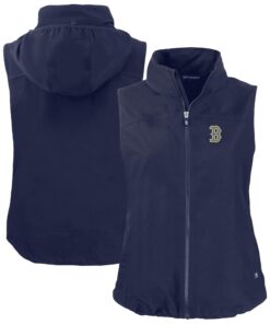 Women's Boston Red Sox  Cutter & Buck Navy City Connect Charter Eco Recycled Full-Zip Vest