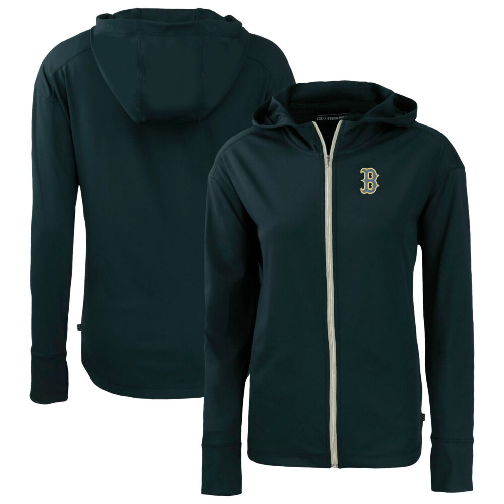 Women's Boston Red Sox  Cutter & Buck Navy City Connect Daybreak Eco Recycled Full-Zip Hoodie