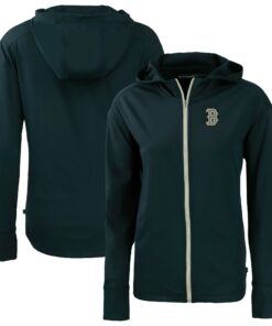 Women's Boston Red Sox  Cutter & Buck Navy City Connect Daybreak Eco Recycled Full-Zip Hoodie