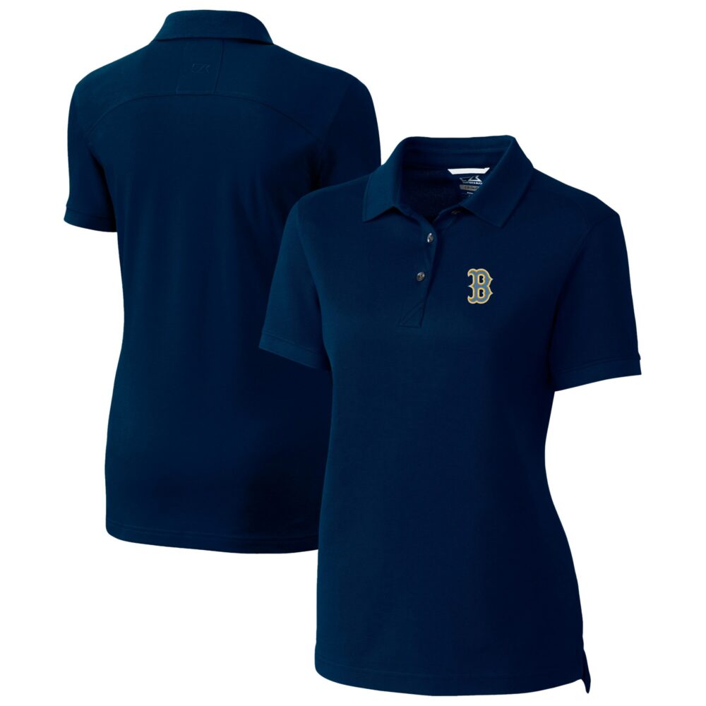 Women's Boston Red Sox Cutter & Buck Navy City Connect DryTec Advantage Tri-Blend Pique Polo