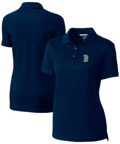 Women's Boston Red Sox Cutter & Buck Navy City Connect DryTec Advantage Tri-Blend Pique Polo