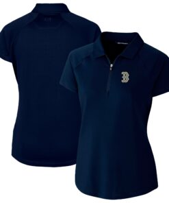 Women's Boston Red Sox  Cutter & Buck Navy City Connect Forge Stretch Polo