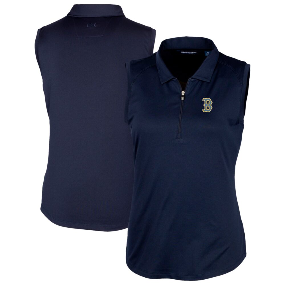 Women's Boston Red Sox  Cutter & Buck Navy City Connect Forge Stretch Sleeveless Polo