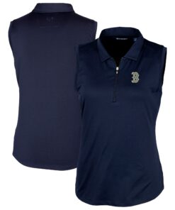 Women's Boston Red Sox  Cutter & Buck Navy City Connect Forge Stretch Sleeveless Polo