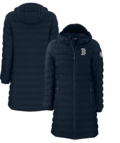 Women's Boston Red Sox Cutter & Buck Navy City Connect Mission Ridge Repreve Eco Insulated Full-Zip Long Puffer Jacket