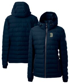 Women's Boston Red Sox  Cutter & Buck Navy City Connect Mission Ridge Repreve Eco Insulated Full-Zip Puffer Jacket