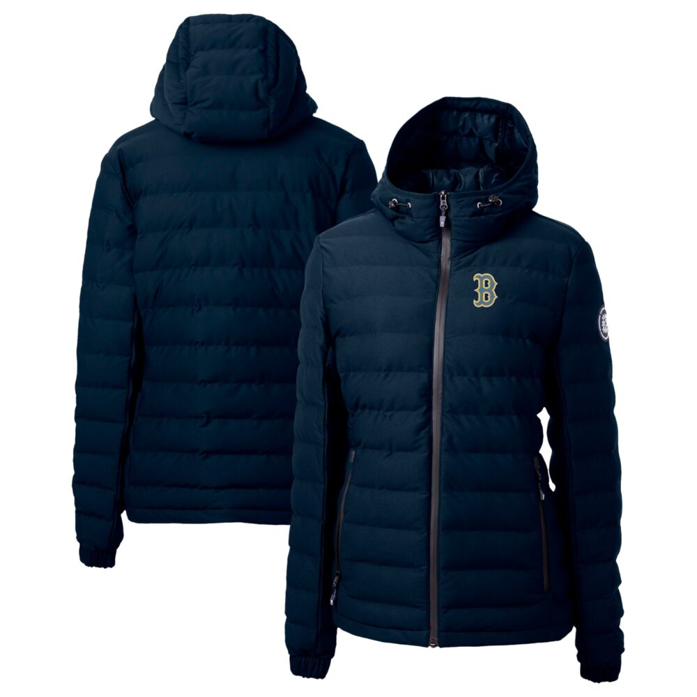 Women's Boston Red Sox  Cutter & Buck Navy City Connect Mission Ridge Repreve Eco Insulated Full-Zip Puffer Jacket