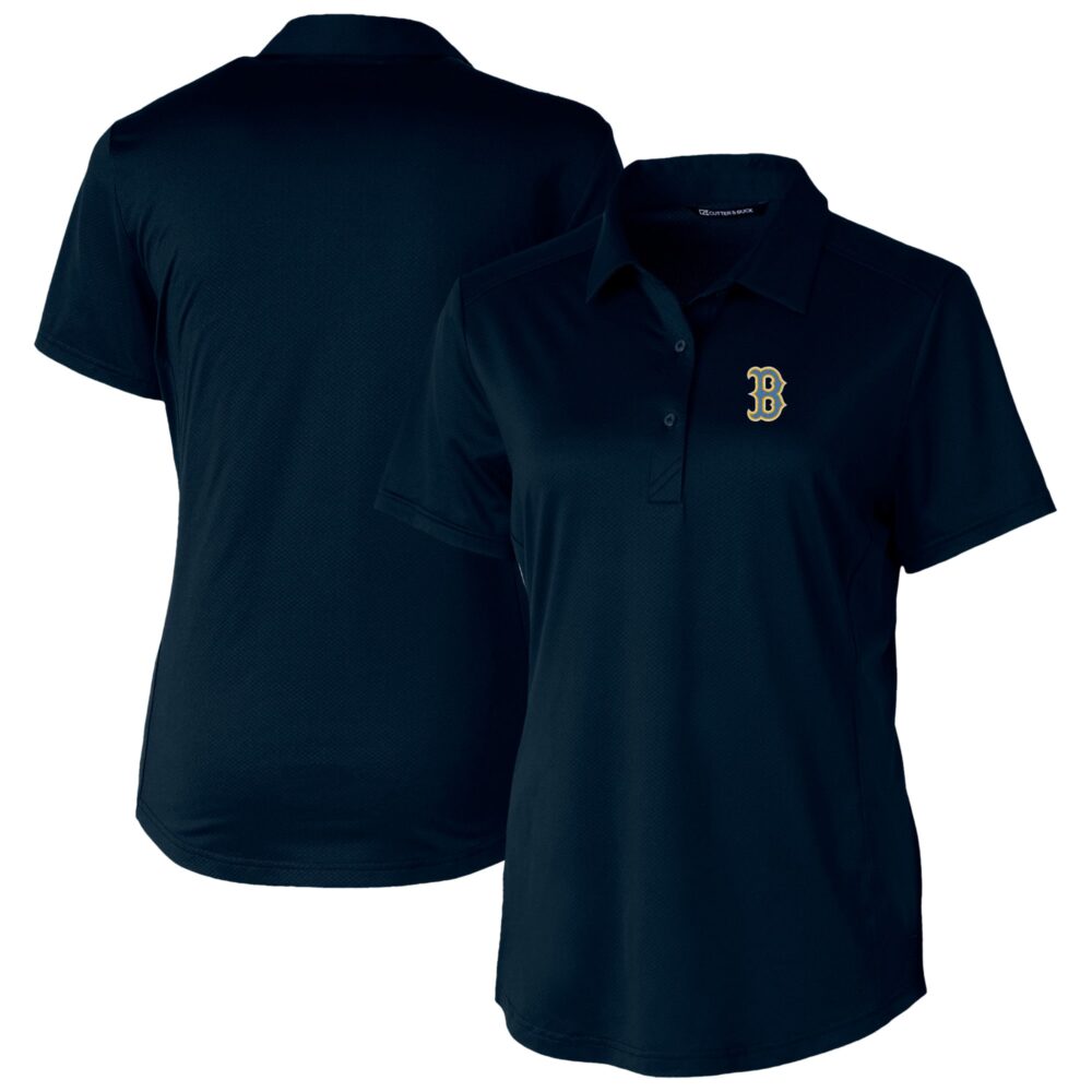 Women's Boston Red Sox  Cutter & Buck Navy City Connect Prospect Textured Stretch Polo