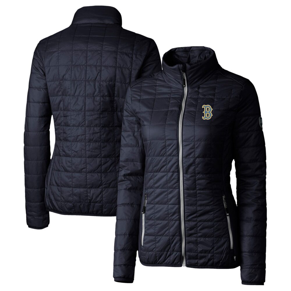 Women's Boston Red Sox  Cutter & Buck Navy City Connect Rainier PrimaLoft Eco Insulated Full-Zip Puffer Jacket