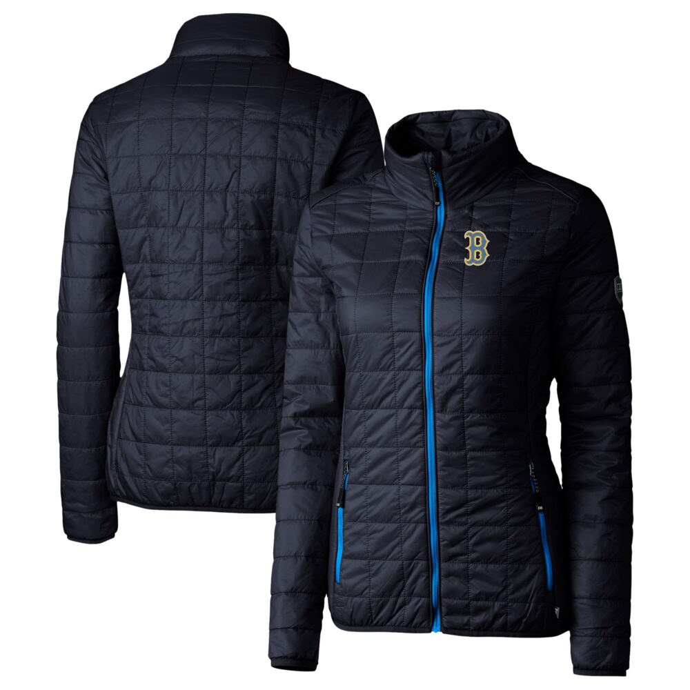 Women's Boston Red Sox  Cutter & Buck Navy City Connect Rainier PrimaLoft Eco Insulated Full-Zip Puffer Jacket