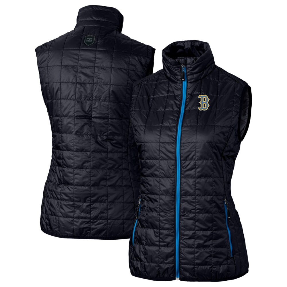 Women's Boston Red Sox  Cutter & Buck Navy City Connect Rainier PrimaLoft Eco Insulated Full-Zip Puffer Vest