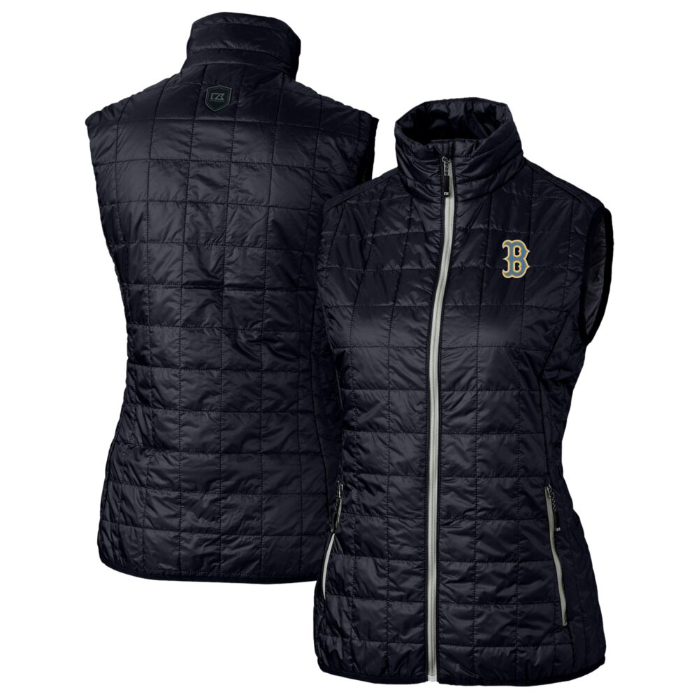 Women's Boston Red Sox  Cutter & Buck Navy City Connect Rainier PrimaLoft Eco Insulated Full-Zip Puffer Vest