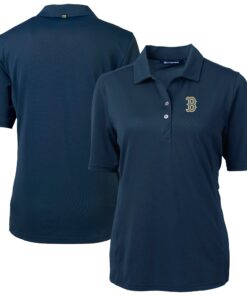 Women's Boston Red Sox Cutter & Buck Navy City Connect Virtue Eco Pique Recycled Polo