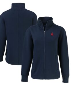 Women's Boston Red Sox Cutter & Buck Navy Cooperstown Collection Roam Eco Recycled Full-Zip Jacket
