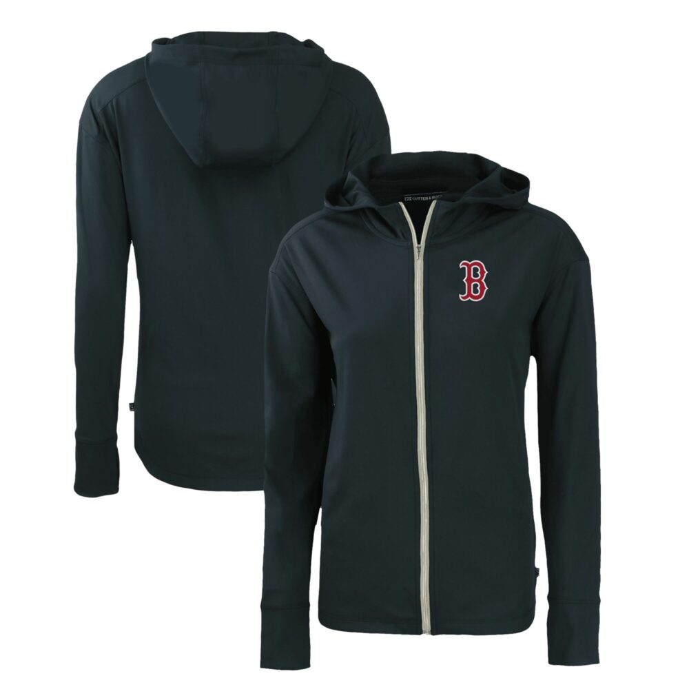 Women's Boston Red Sox  Cutter & Buck Navy Daybreak Eco Recycled Full-Zip Hoodie
