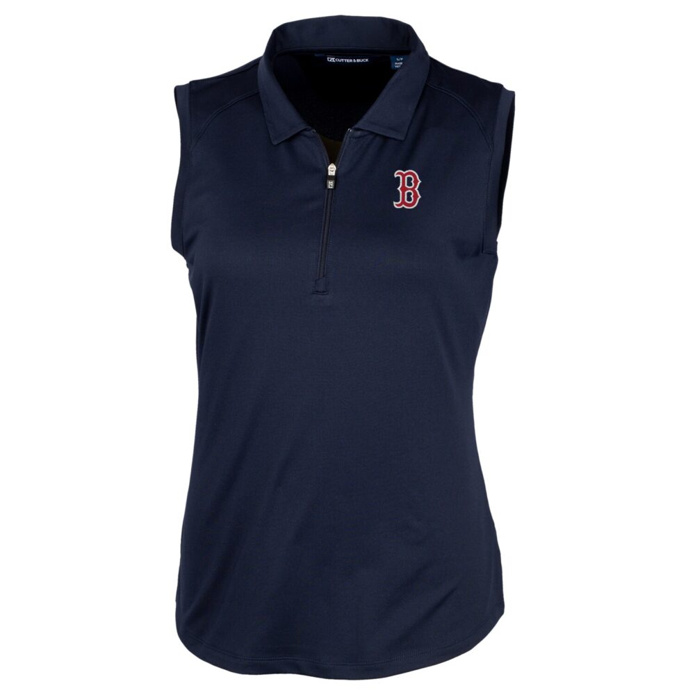 Women's Boston Red Sox Cutter & Buck Navy Forge Sleeveless Polo
