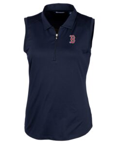 Women's Boston Red Sox Cutter & Buck Navy Forge Sleeveless Polo