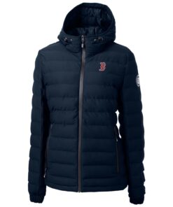 Women's Boston Red Sox Cutter & Buck Navy Mission Ridge Repreve Puffer Full-Zip Jacket