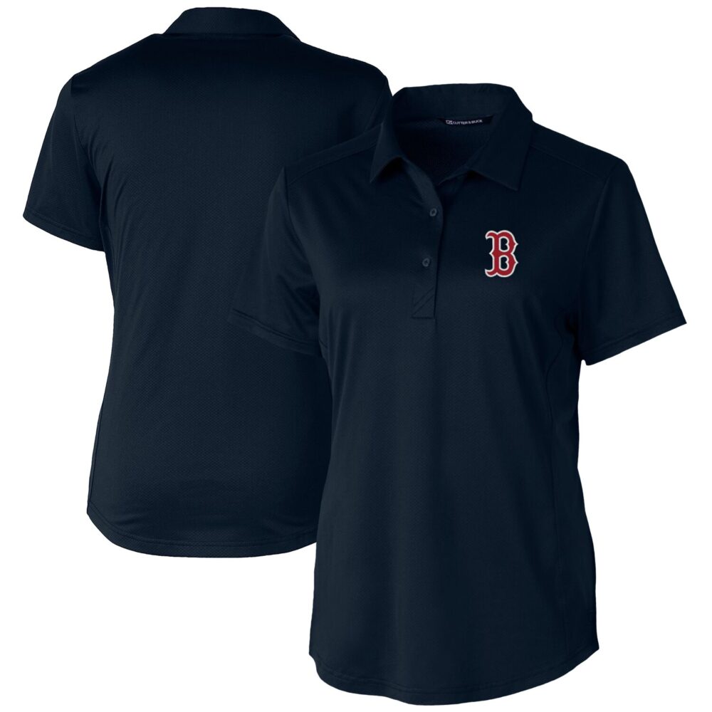 Women's Boston Red Sox Cutter & Buck Navy Prospect Textured Stretch Polo