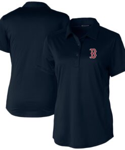 Women's Boston Red Sox Cutter & Buck Navy Prospect Textured Stretch Polo