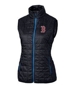 Women's Boston Red Sox Cutter & Buck Navy Rainier PrimaLoft Eco Full-Zip Puffer Vest