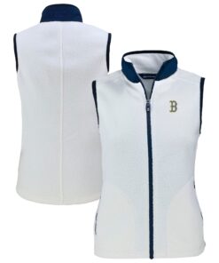 Women's Boston Red Sox Cutter & Buck Oatmeal City Connect Cascade Eco Sherpa Fleece Vest