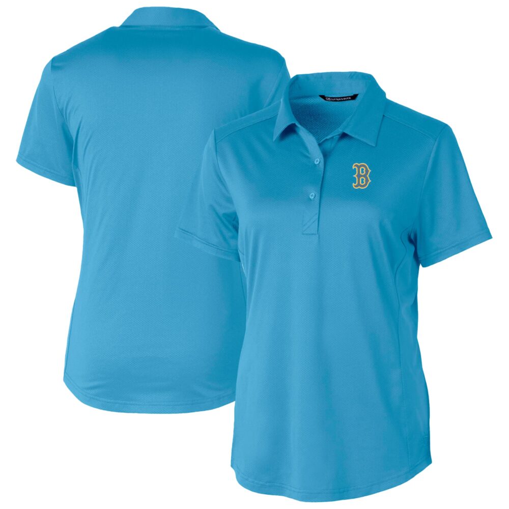 Women's Boston Red Sox  Cutter & Buck Powder Blue City Connect Prospect Textured Stretch Polo