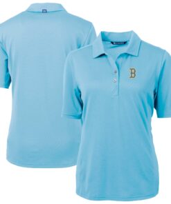 Women's Boston Red Sox Cutter & Buck Powder Blue City Connect Virtue Eco Pique Recycled Polo