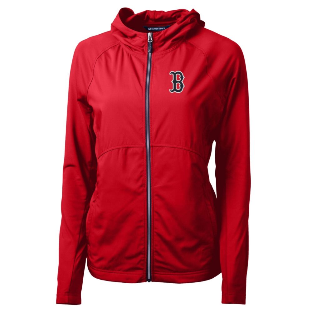 Women's Boston Red Sox Cutter & Buck Red Adapt Eco Knit Full-Zip Jacket