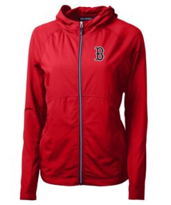 Women's Boston Red Sox Cutter & Buck Red Adapt Eco Knit Full-Zip Jacket