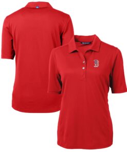 Women's Boston Red Sox Cutter & Buck Red Americana Logo DryTec Virtue Eco Pique Recycled Polo