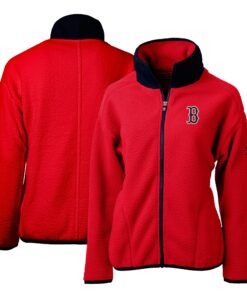 Women's Boston Red Sox Cutter & Buck Red Cascade Eco Sherpa Fleece Full-Zip Jacket
