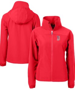 Women's Boston Red Sox Cutter & Buck Red Charter Eco Recycled Full-Zip Jacket